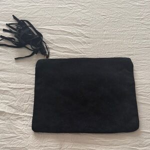 Forever 21 Black Suede Clutch with Tassel